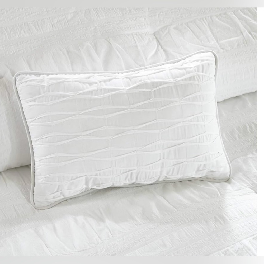 Madison Park Kate White Cotton Seersucker Duvet Cover Set King - Picture 6 of 8